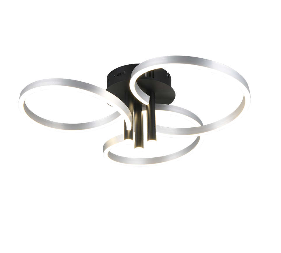 Caruso LED ceiling lamp matt black/aluminium — 648110605