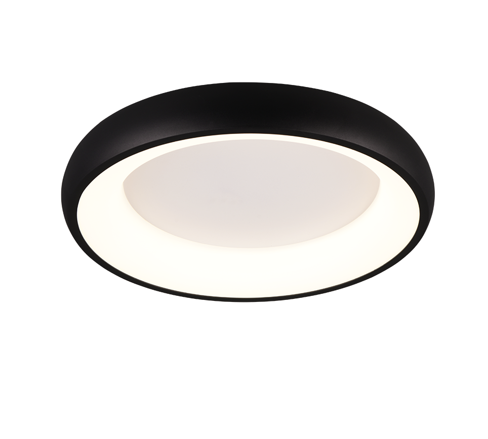 Cardona LED ceiling lamp 47 cm matt black — 649614532