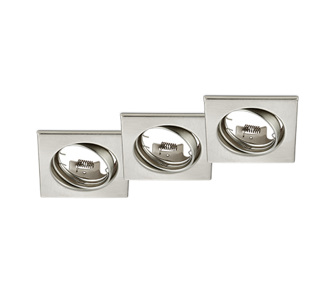 Jura recessed spotlight GU10 brushed steel 3-pack square — 650000307