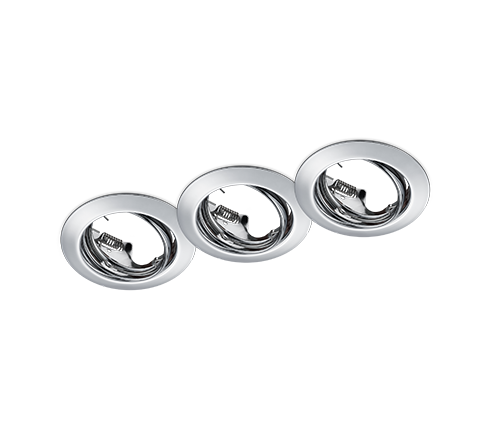 Jura recessed spotlight GU10 chrome 3-pack round — 650100306