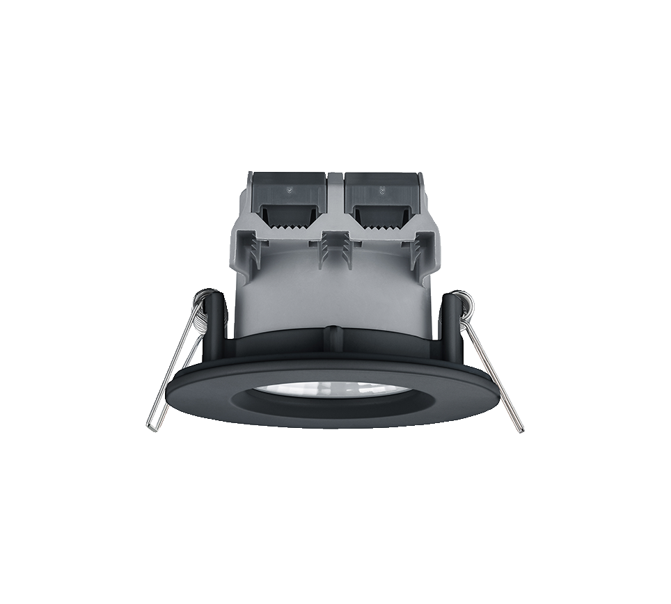 Zagros LED recessed spotlight IP65 matt black round — 650710132