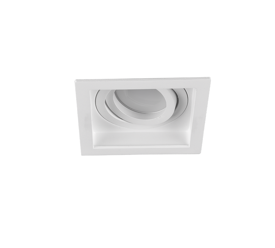 Kenai recessed spotlight GU10 9 cm matt white square — 651600131