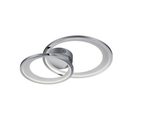 Granada LED ceiling lamp 2-pc 59 cm chrome — 673810206