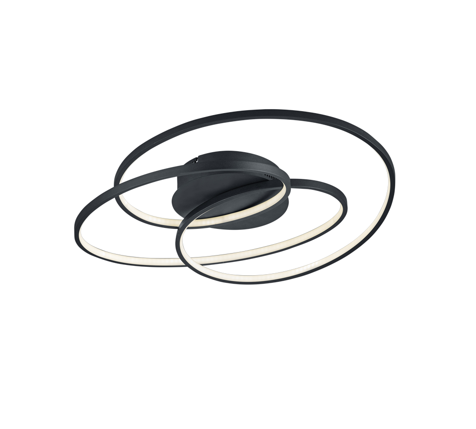 Gale LED ceiling lamp 60 cm matt black — 673916032