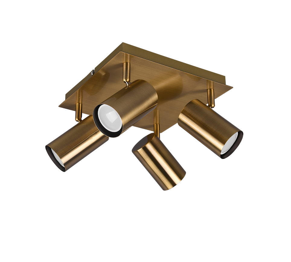 Marley spotlight 4-pc GU10 antique brass — 802430404