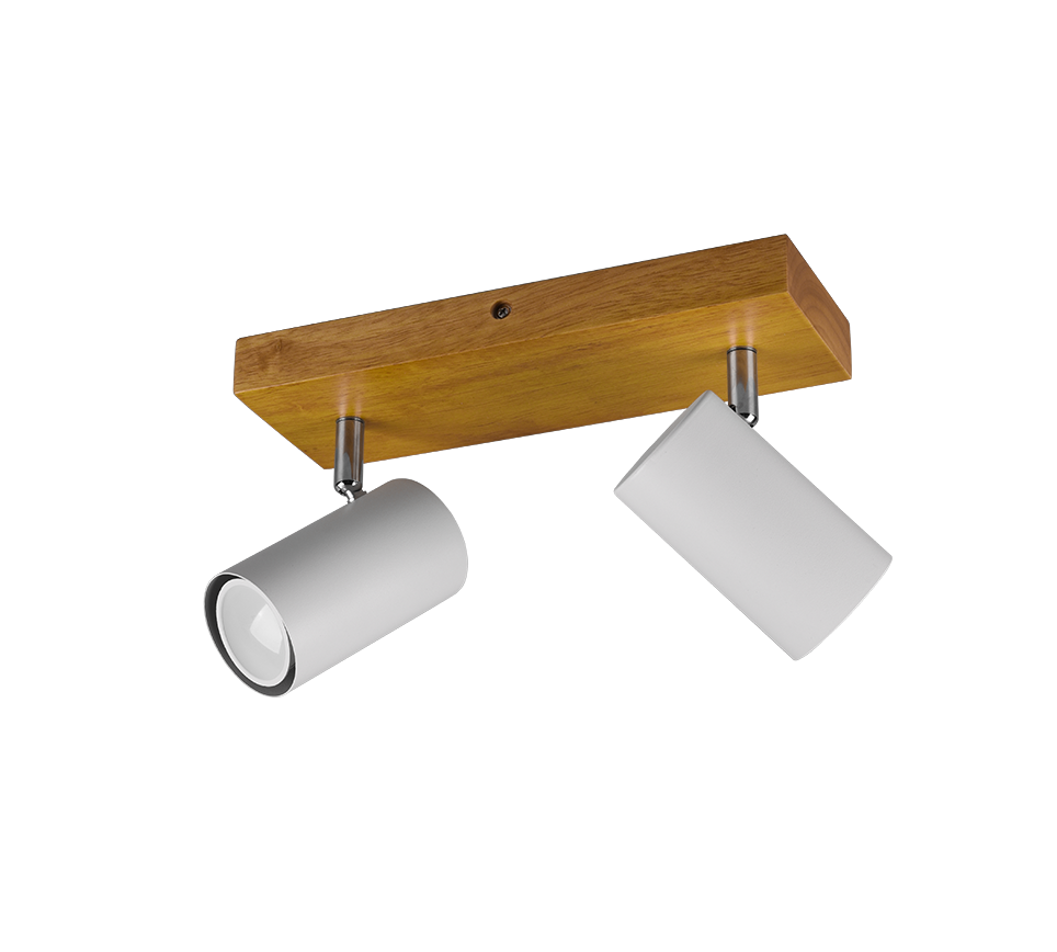 Marley spotlight 2-pc GU10 matt white/wood — 812400231