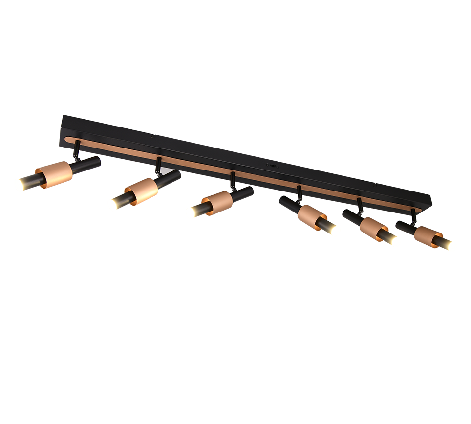 Ikaris LED spot 6-pc matt black/coffee brown — 855310632