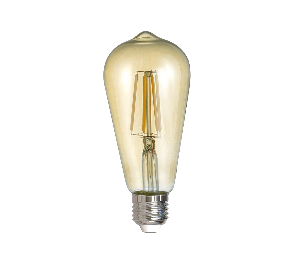 Bulb LED E27 filament industrial 6W 600 lm 2700K brown — 987-679