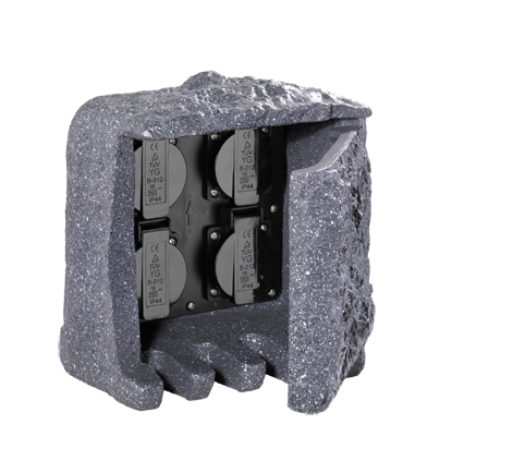Outdoor socket grey with 4 power sockets — 9962-11