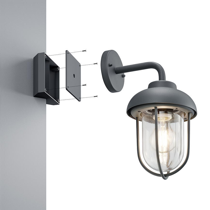 Corner mount for wall lamps matt black — 9965-32