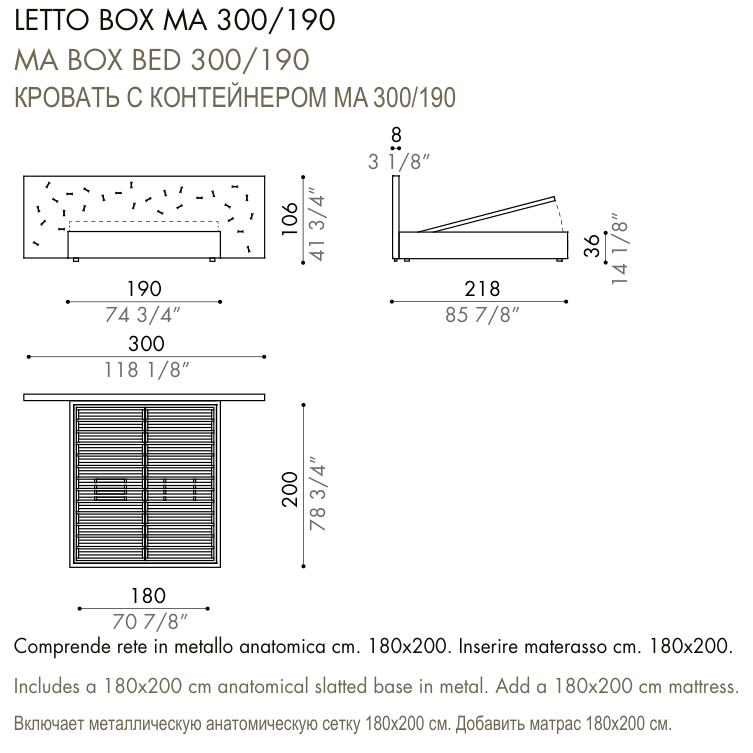 Desiree Bed CHANCE - dimensions, item code 009056