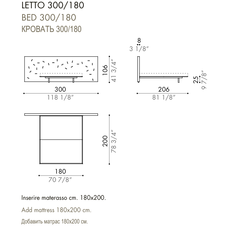 Desiree Bed CHANCE UP - dimensions, item code 009033