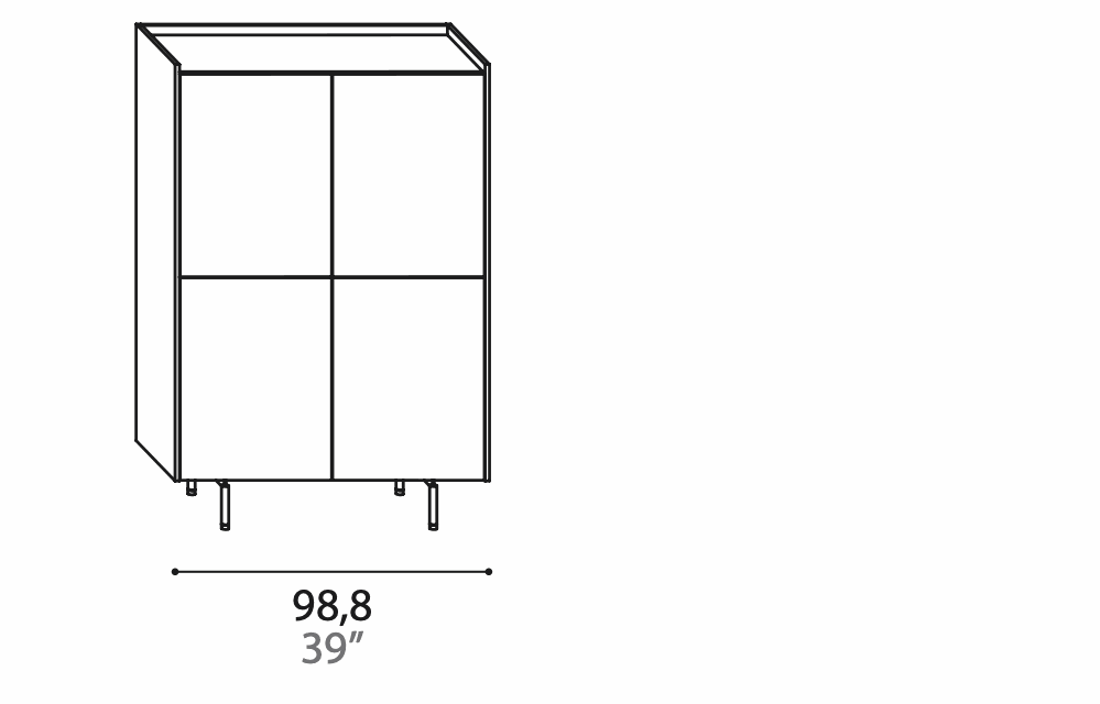 Manufacturer technical diagram of Alf DaFrè Diko PCD801. Diagram is not a finish photograph.