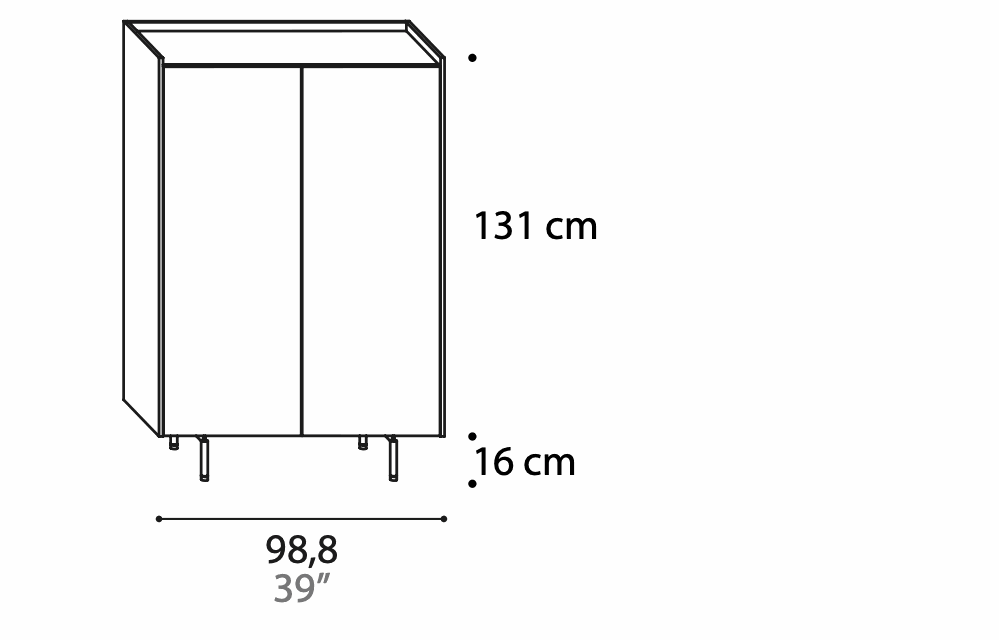 Manufacturer technical diagram of Alf DaFrè Diko PCD802. Diagram is not a finish photograph.