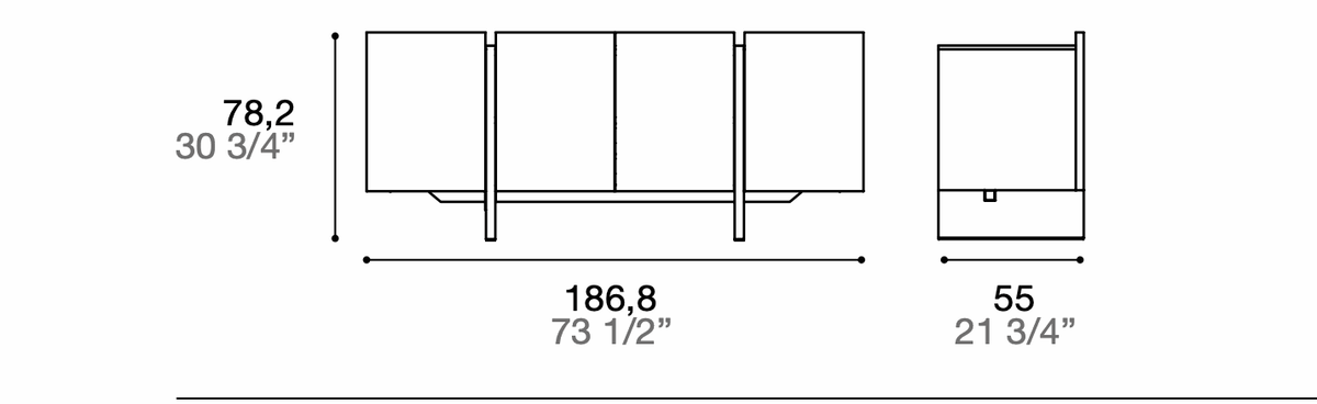 Manufacturer dimensioned technical diagram of Alf DaFrè PSD365. This is a composition diagram, not a finish photograph.