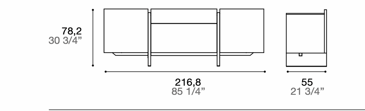Manufacturer dimensioned technical diagram of Alf DaFrè PSD369. This is a composition diagram, not a finish photograph.