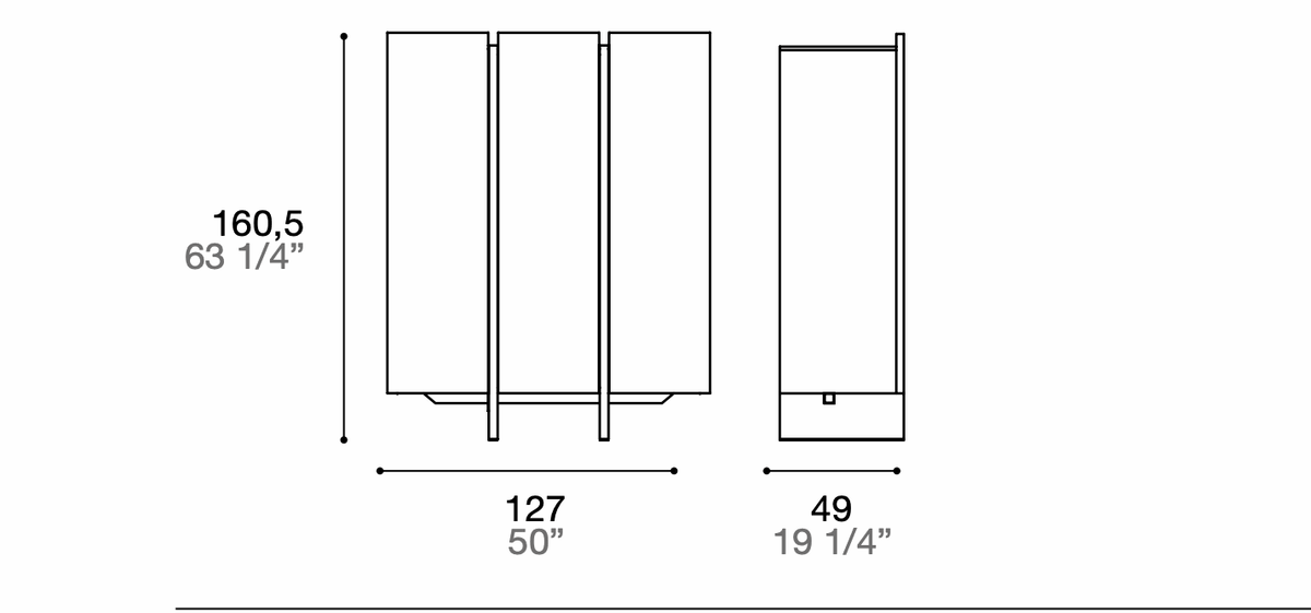 Manufacturer dimensioned technical diagram of Alf DaFrè PSV126. This is a composition diagram, not a finish photograph.