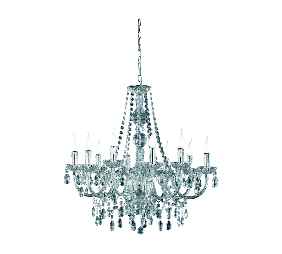Luster chandelier 10-pc 10xE14 transparent — R1170-00