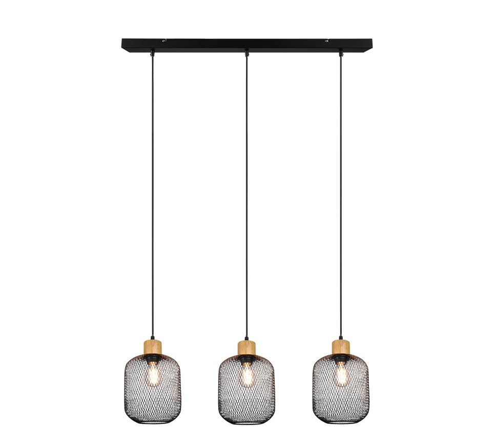 Calimero pendant 3-pc E27 matt black — R30563032