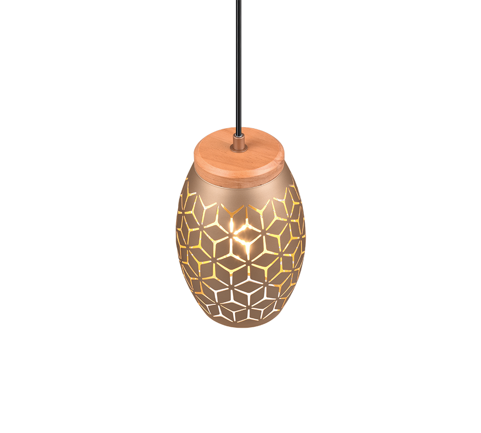 Bidar pendant 1-pc E27 coffee brown — R31571065