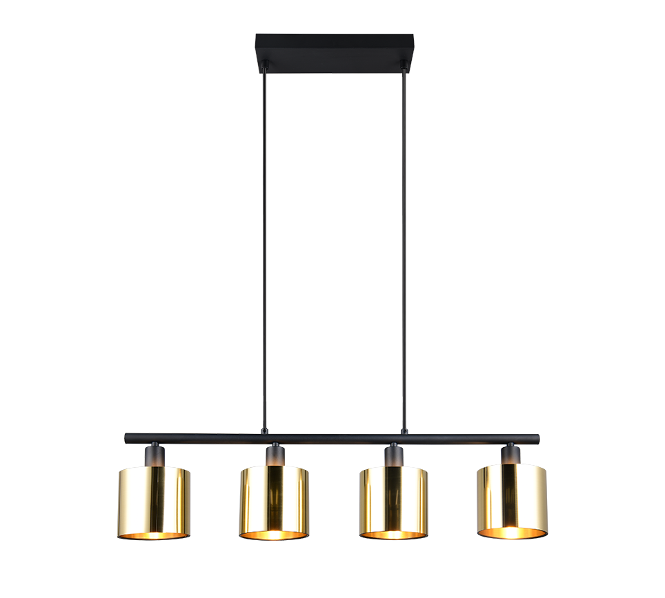 Jason pendant 4-pc E14 matt black/gold — R36304079