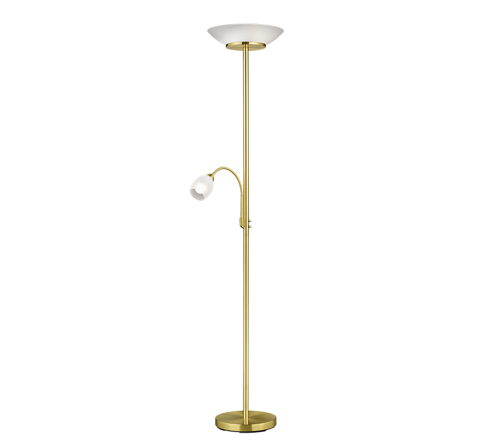 Gerry floor lamp E27+E14 matt brass — R40063108
