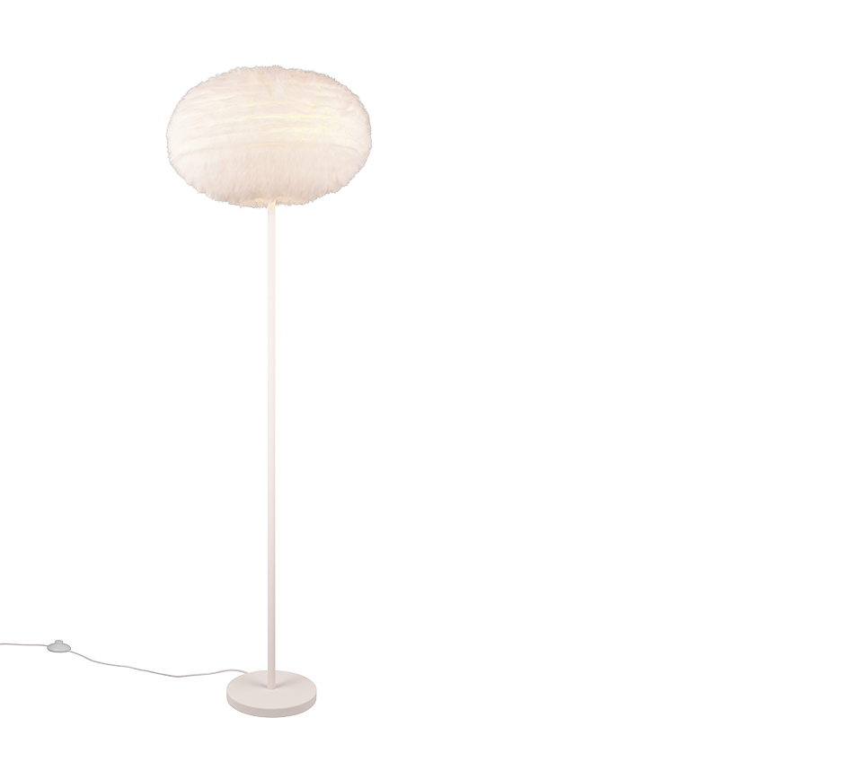 Furry floor lamp E27 sand white — R41581001
