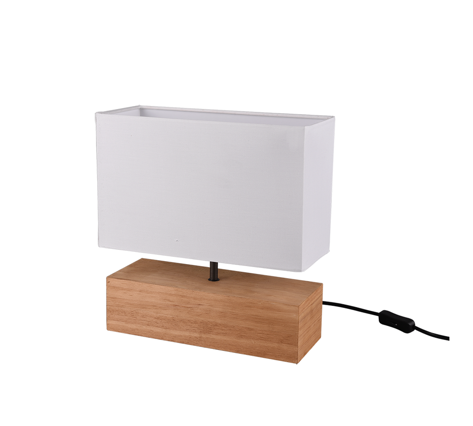 Woody table lamp 30 cm E27 wood/white — R50181030