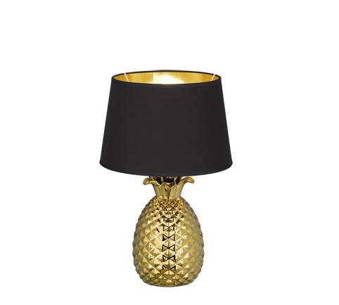 Pineapple table lamp 43 cm E27 gold/black — R50431079