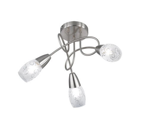 Colmar ceiling lamp 47 cm 3xE14 brushed steel — R60023007