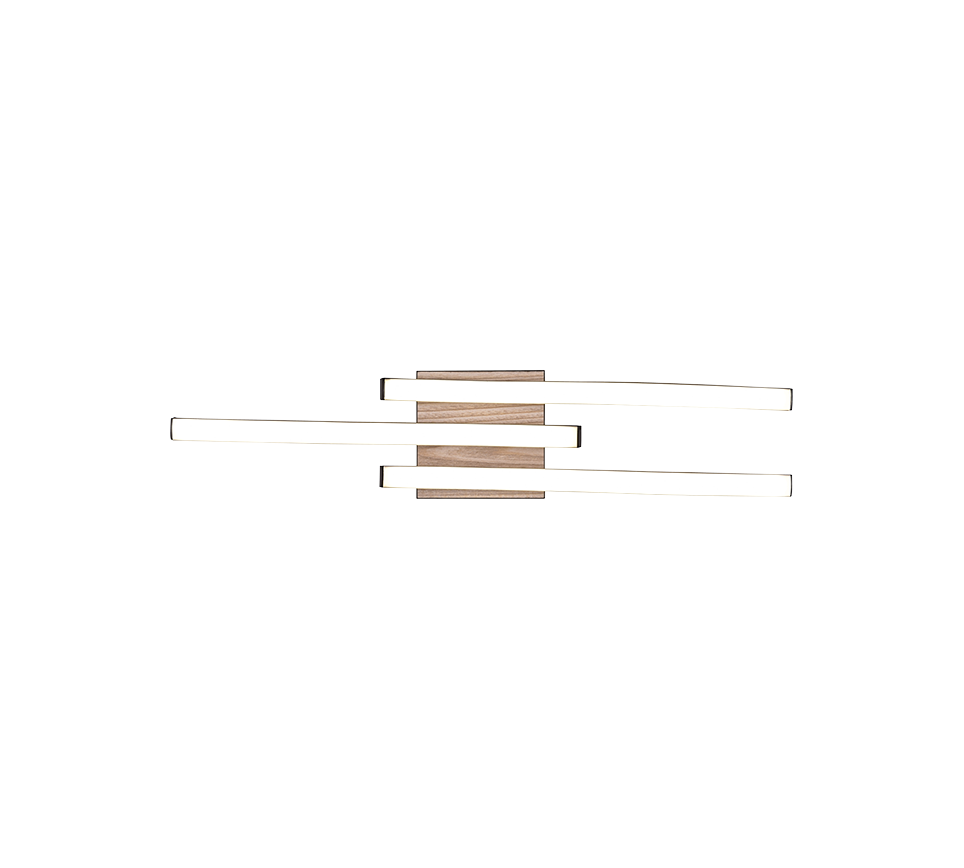 Route LED ceiling lamp 3-pc wood imitation/matt black — R62473135