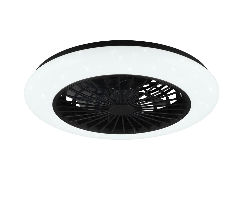Stralsund LED ceiling fan matt black starlight — R62522132