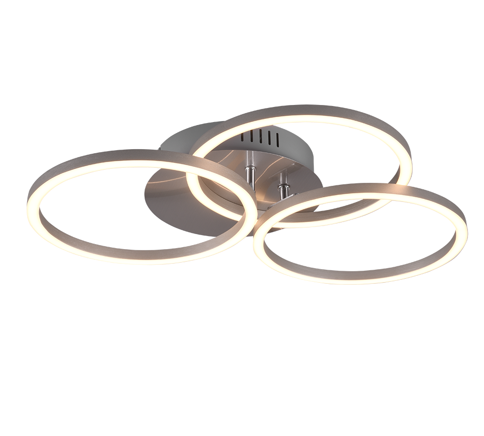 Circle LED ceiling lamp brushed steel — R62823107