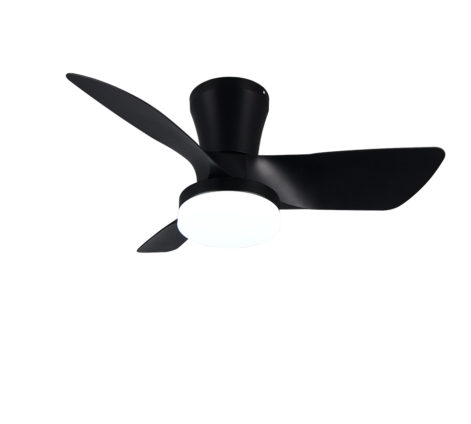Randers LED ceiling fan matt black — R64412132