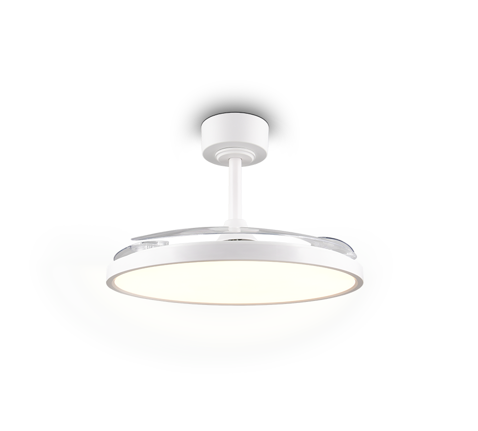 Kasfjord LED ceiling fan matt white starlight — R64452131