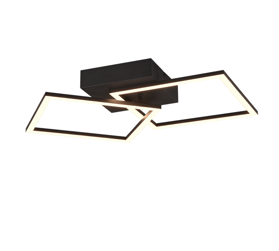 Trail LED ceiling lamp 2-pc matt black — R64492132