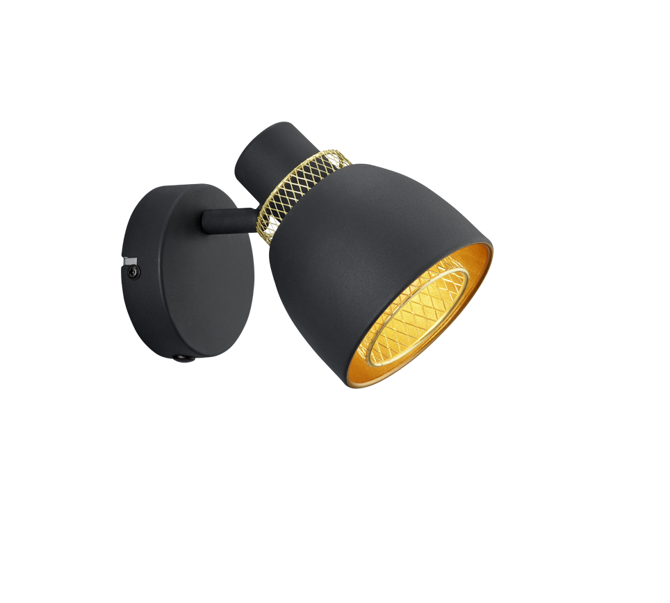 Punch spotlight 1-pc E14 matt black/gold — R80811032