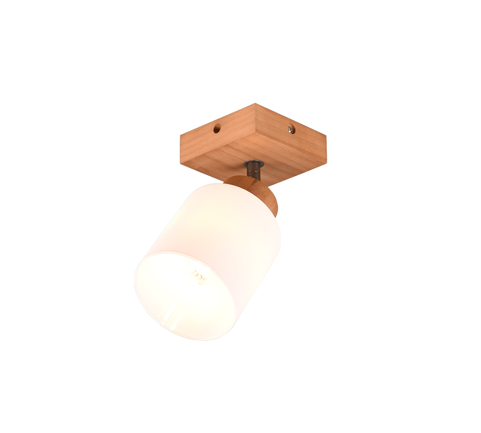 Assam spotlight 1-pc E14 wood/white — R81111030