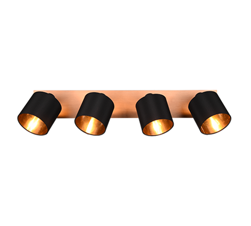 Tommy spotlight 4-pc E14 wood/matt black — R81334030