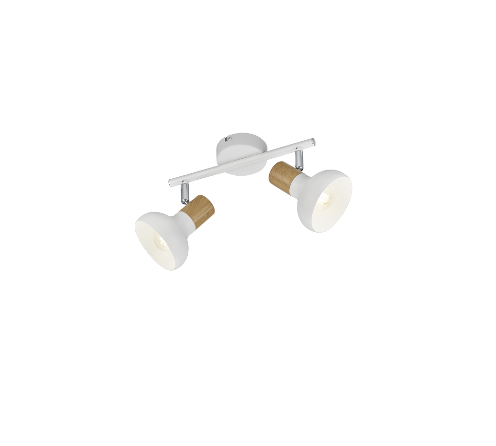 Latika spotlight 2-pc E14 matt white/wood — R81522031