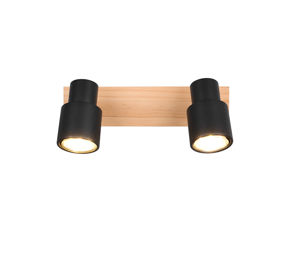 Pierre spot 2-pc matt black/wood — R81982032