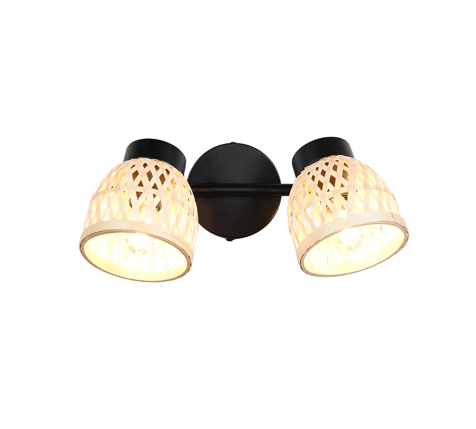 Laurent spot 2-pc E14 matt black/bamboo — R86092032