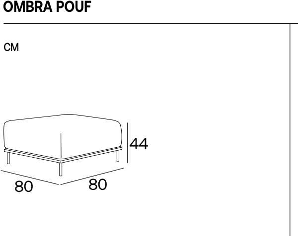 Adrenalina ombra pouf — manufacturer technical illustration