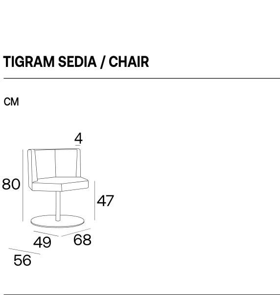 Adrenalina tigram chair — manufacturer technical illustration