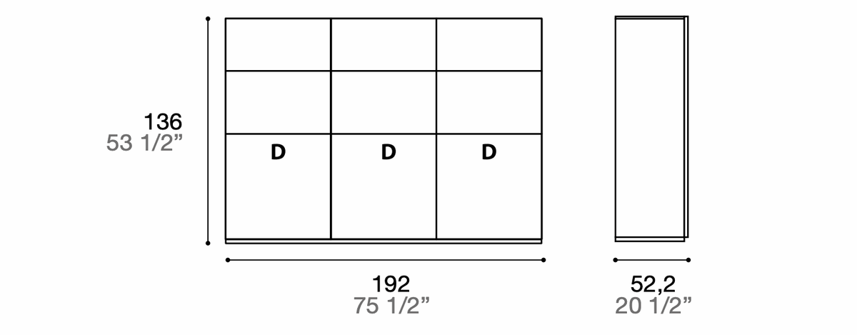 Manufacturer technical diagram of Alf DaFrè Metropolis PSV065. Diagram shows this composition, not a finish photograph.