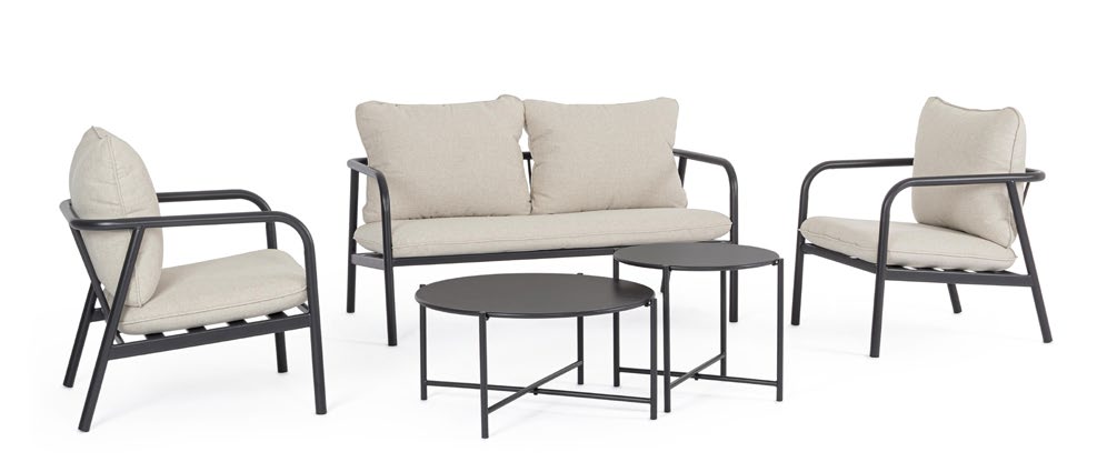 Bizzotto Ostuni Charcoal Sofa SET5, article 0805787