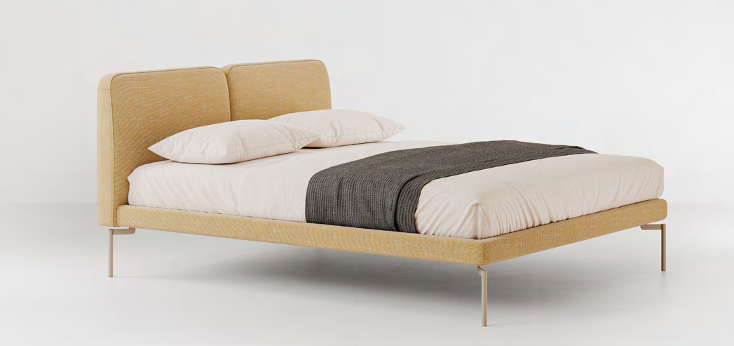 Bolzan Face Bed — representative catalogue photograph; finish and upholstery may differ