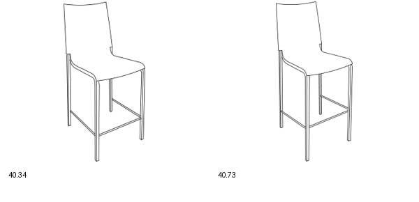 Bontempi Eva Barstool — manufacturer catalogue drawings with article references