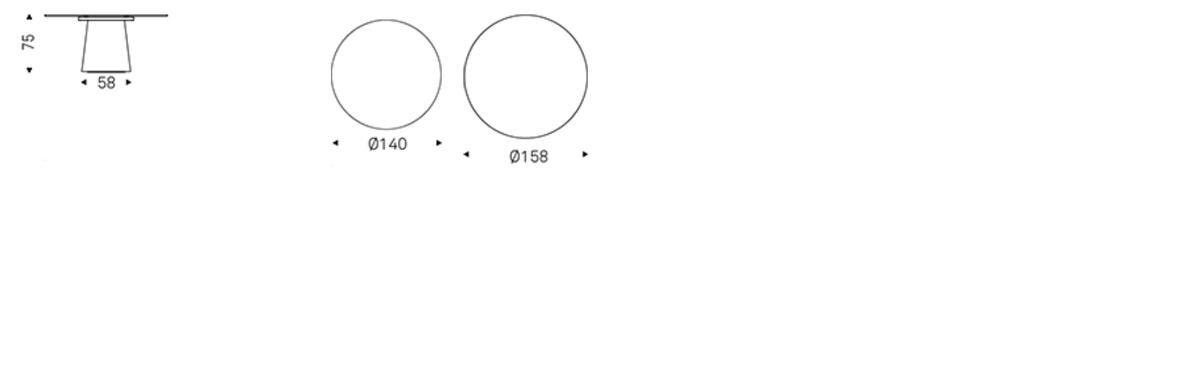 Cattelan Italia Table RADO Keramik Round - dimensions