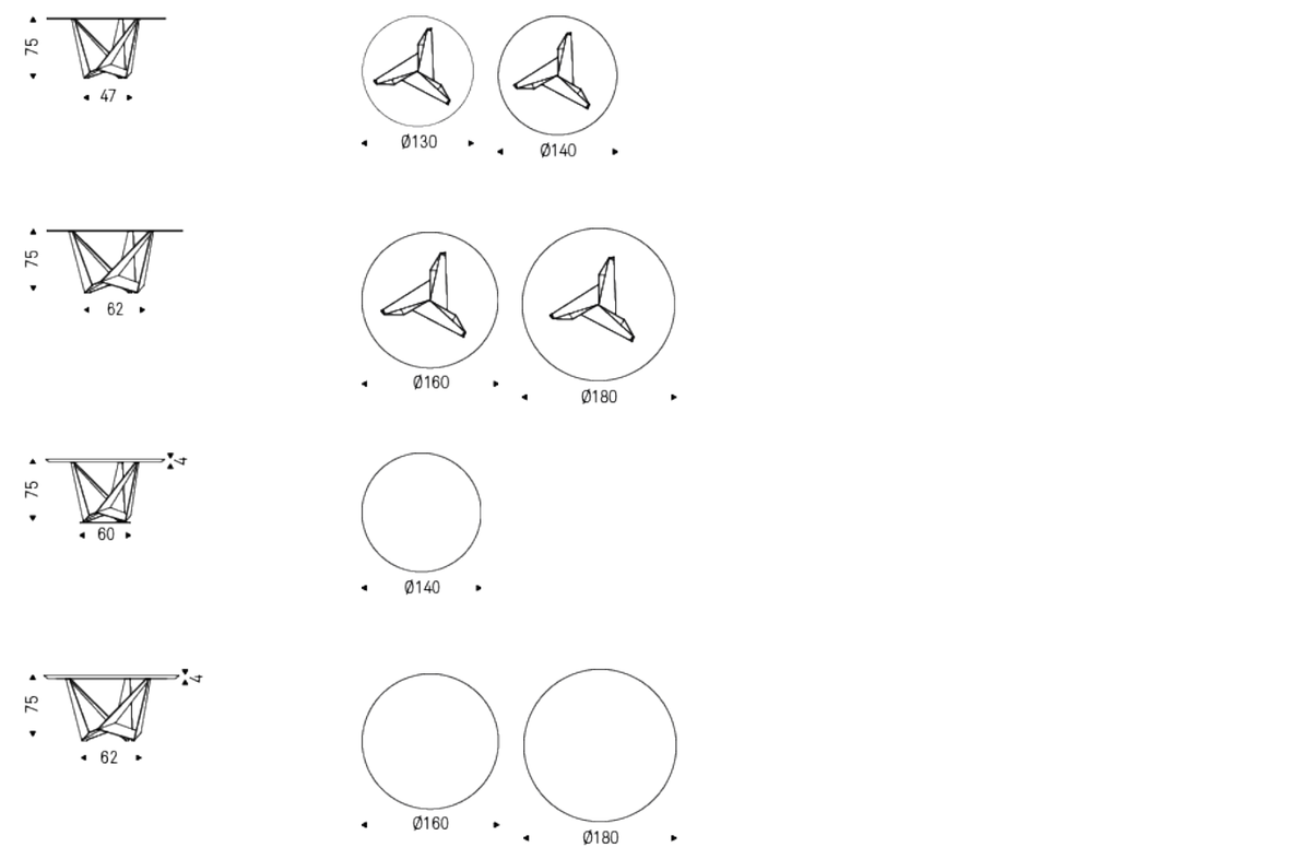 Cattelan Italia Table SKORPIO Round - dimensions
